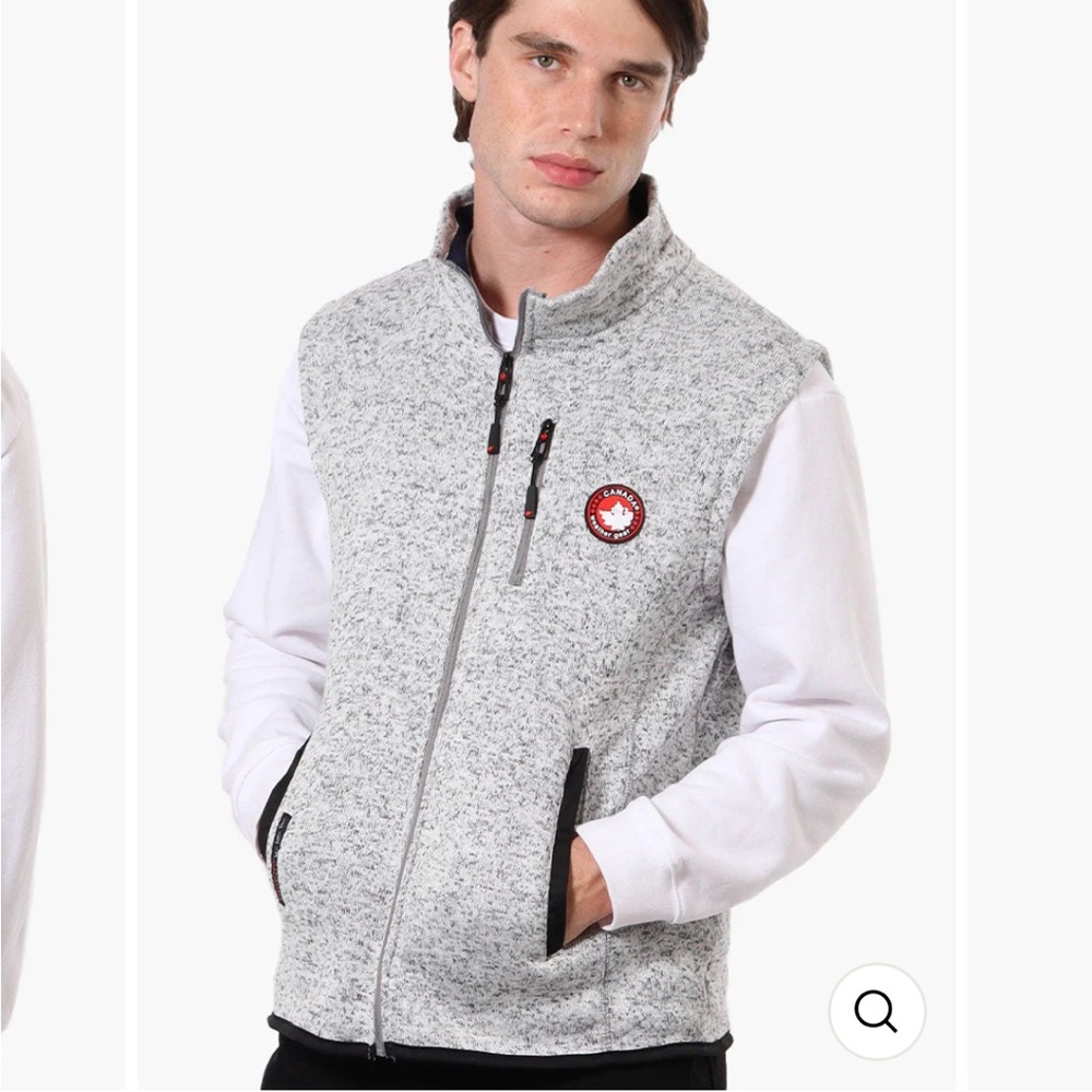 Canada Weather Gear Full-Zip Fleece Vest - Grey - Size Large